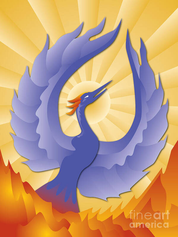 Phoenix Art Print featuring the digital art Phoenix Rising by Joe Barsin
