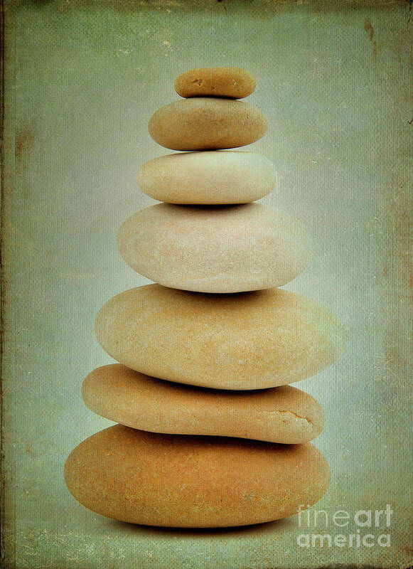 Balanced Art Print featuring the photograph Pile of stones by Bernard Jaubert