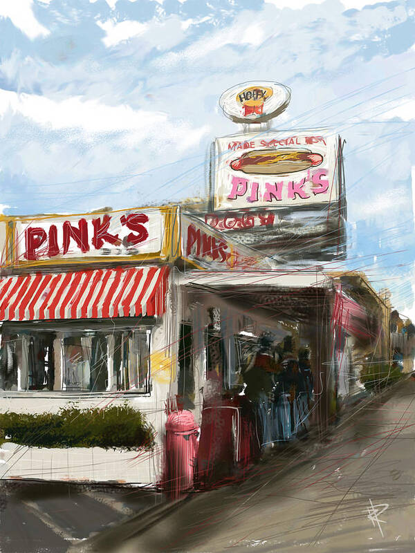 Pinks Art Print featuring the mixed media Pinks by Russell Pierce