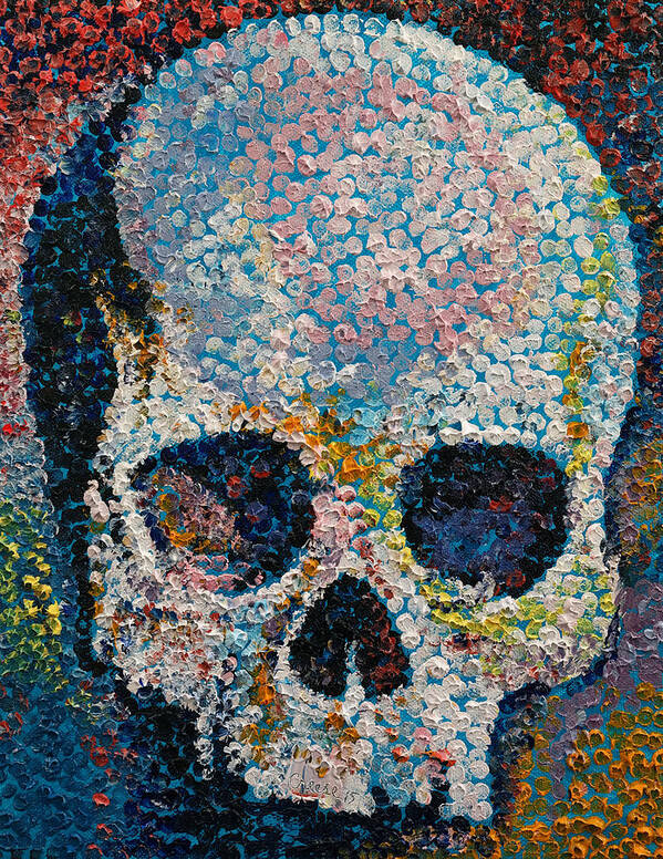 Pointillism Skull Art Print By Michael Creese