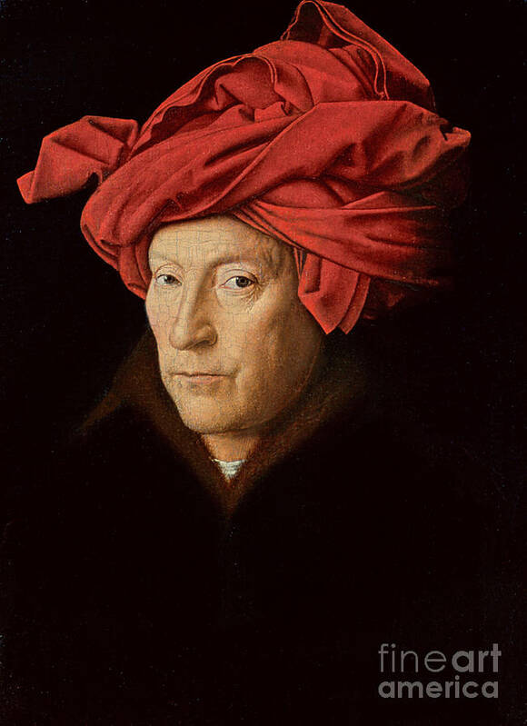 Jan Van Eyck Art Print featuring the painting Portrait of a Man by Jan Van Eyck