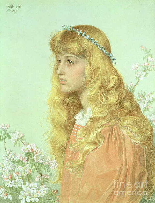Sandys Art Print featuring the drawing Portrait of Miss Adele Donaldson, 1897 by Anthony Frederick Augustus Sandys