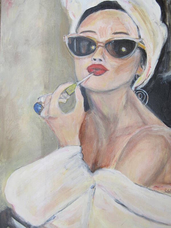 Woman Art Print featuring the painting Pucker Up by Denice Palanuk Wilson