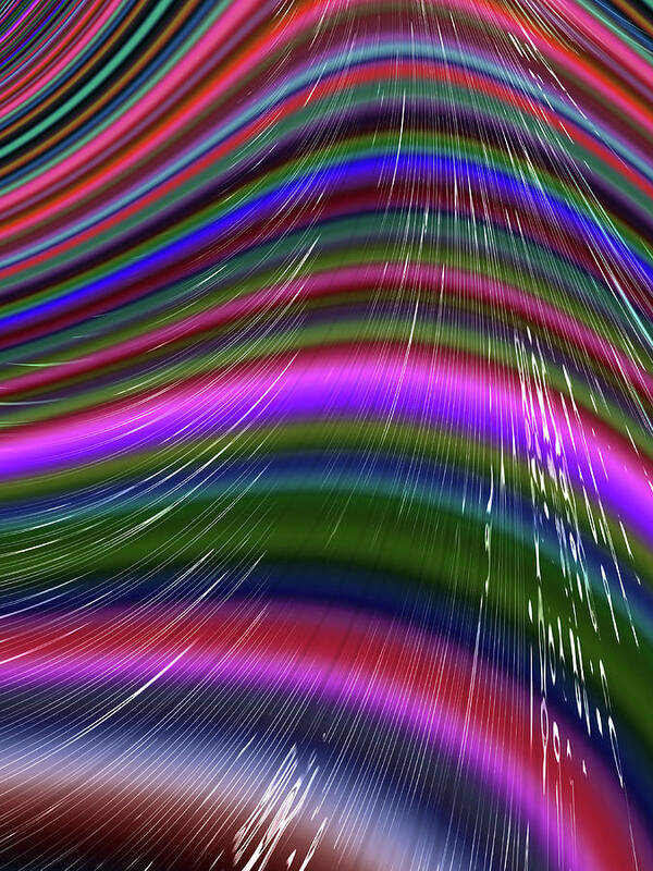 Rainbow Waves Art Print featuring the digital art Rainbow Waves by Becky Herrera
