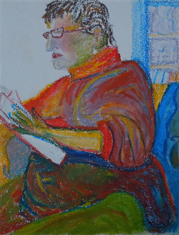 Human Figure Art Print featuring the pastel Reading in Paris by Francine Frank