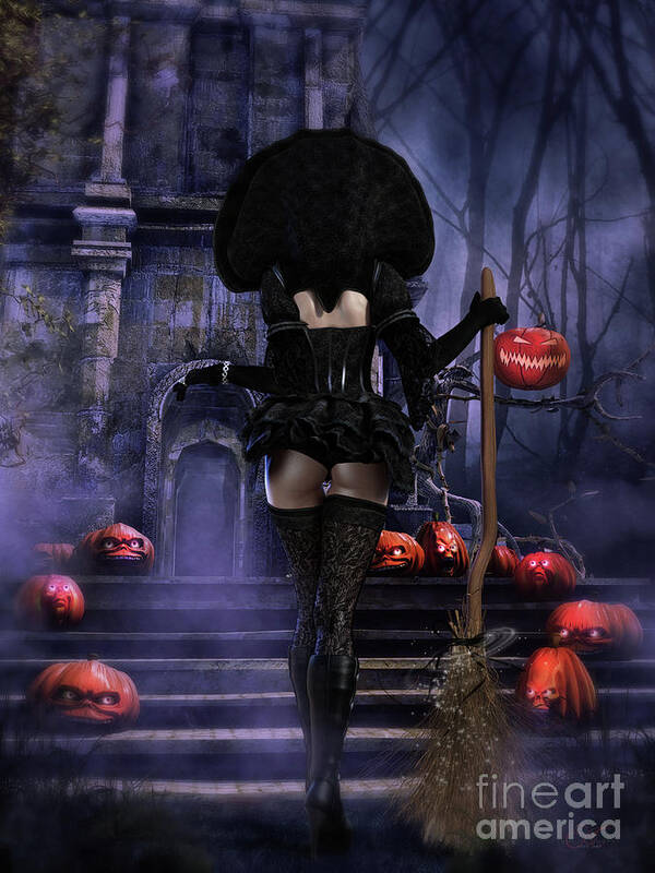 Halloween Witch Art Print featuring the digital art Ready Boys Halloween Witch by Shanina Conway