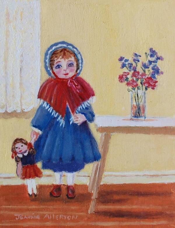 Little Girl Art Print featuring the painting Ready to Go by Jeannie Allerton