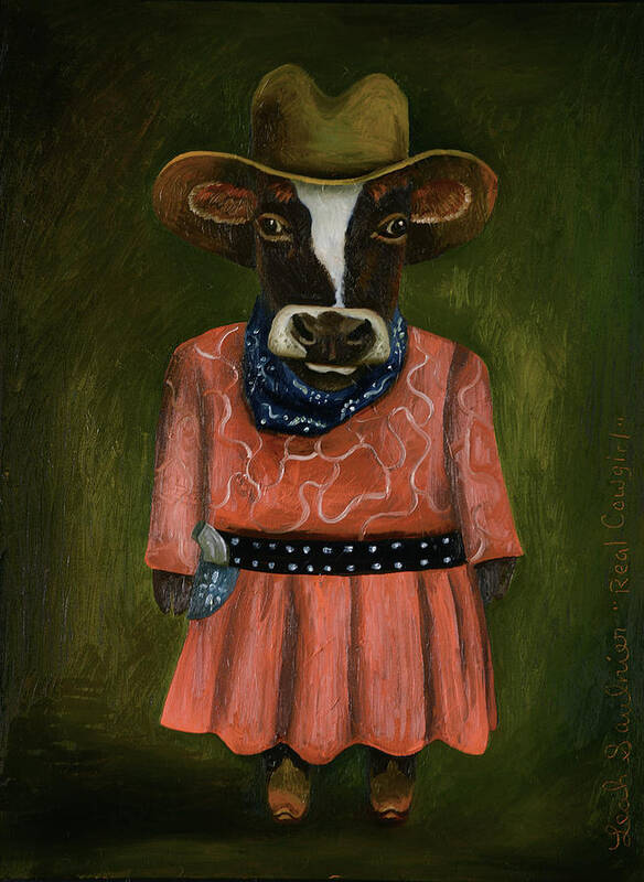 Cowgirl Art Print featuring the painting Real Cowgirl by Leah Saulnier The Painting Maniac