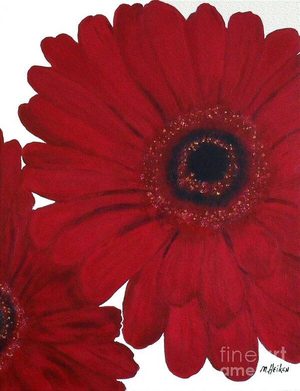 Painting Art Print featuring the painting Red Gerber Daisy by Marsha Heiken