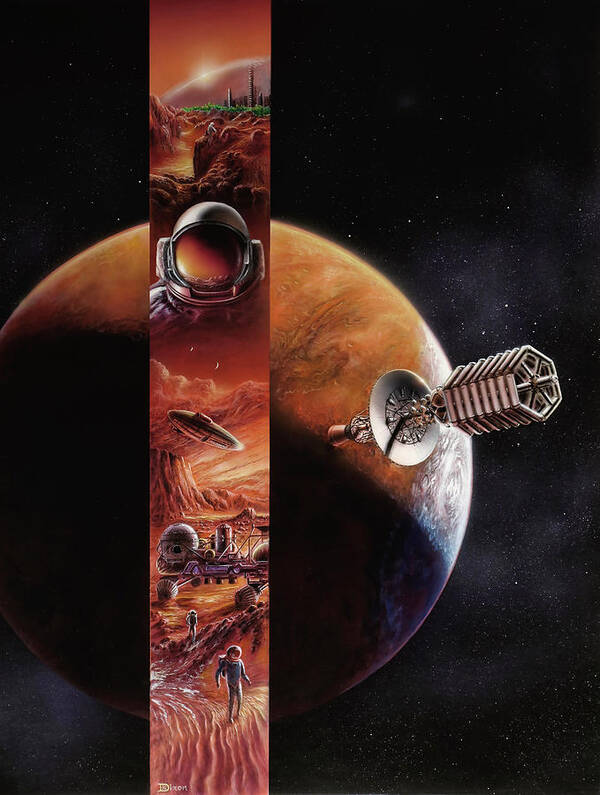 Space Art Print featuring the painting Red Mars Cover Painting by Don Dixon