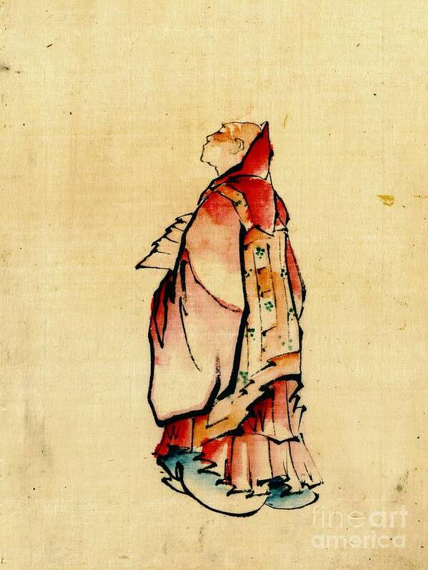 Red Monk 1840 Art Print featuring the photograph Red Monk 1840 by Padre Art