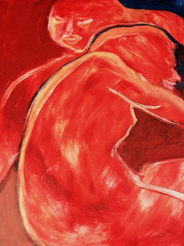 Bodies Art Print featuring the painting Red by Rosalinde Reece