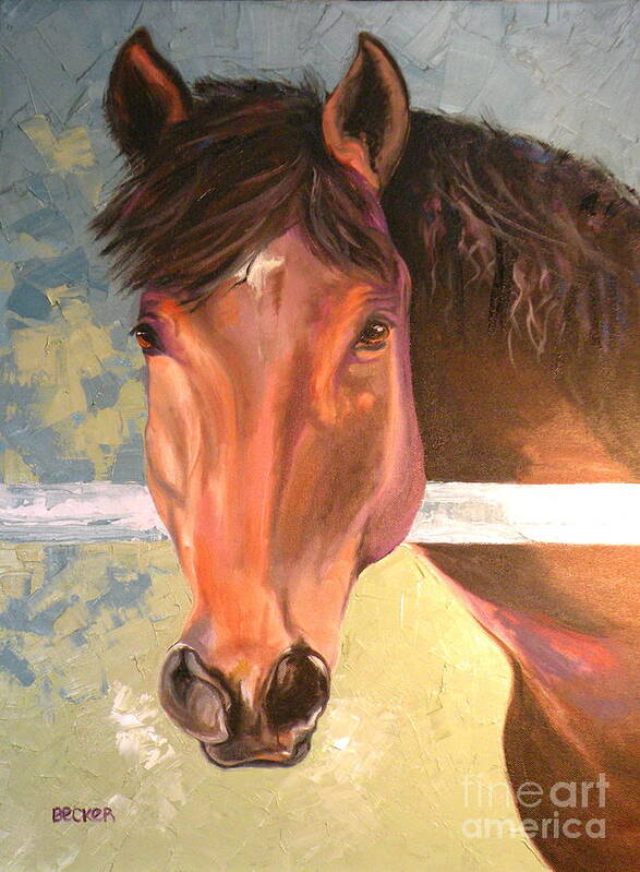 Horse Art Print featuring the painting Reverie - Quarter Horse by Susan A Becker
