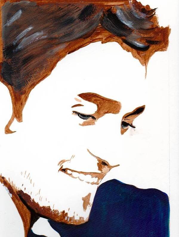 Robert Pattinson Art Print featuring the painting Robert Pattinson 14 by Audrey Pollitt