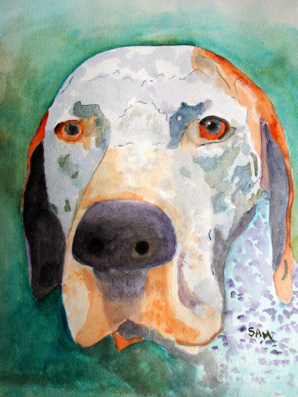 Hound Art Print featuring the painting Roger by Sandy McIntire