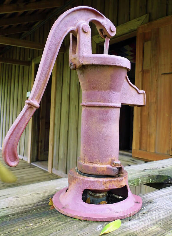 Water Pump Art Print featuring the photograph Rusty Red Hand Pump by D Hackett