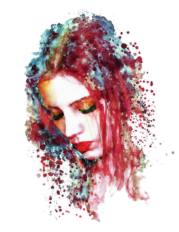 Girl Art Print featuring the painting Sad Woman by Marian Voicu