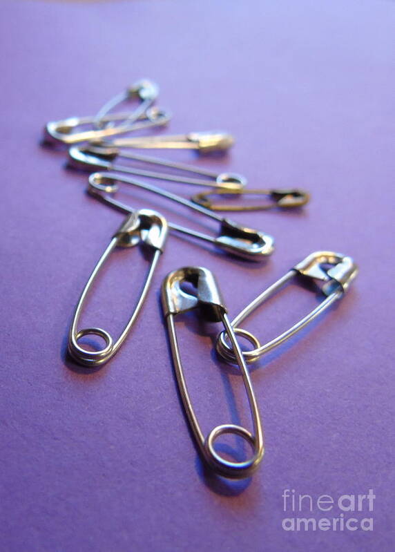 Sewing Room Art Print featuring the photograph Safety Pins by Susan Lafleur