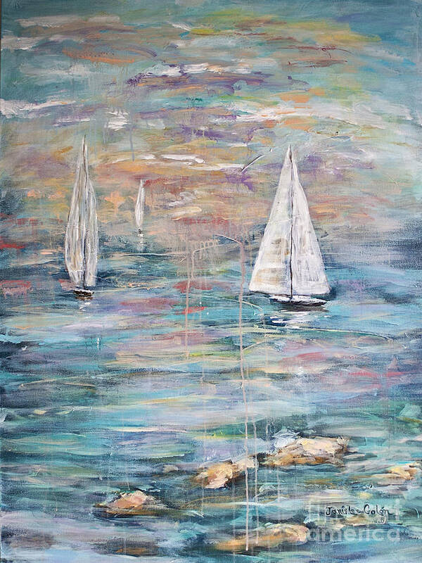Sailing Art Print featuring the painting Sailing Away 1 by Janis Lee Colon