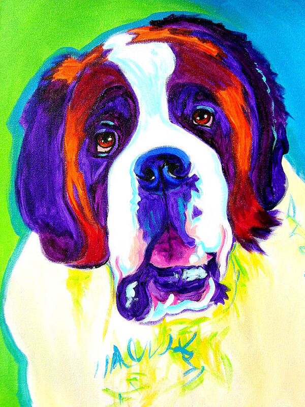 Dog Art Print featuring the painting Saint Bernard - by Dawg Painter