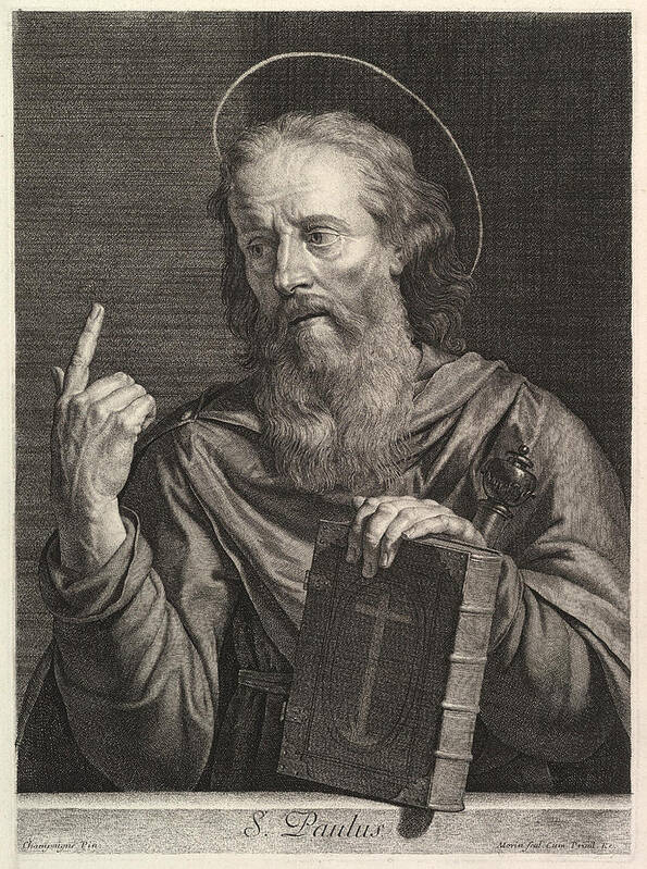 Jean Morin Art Print featuring the drawing Saint Paul by Jean Morin