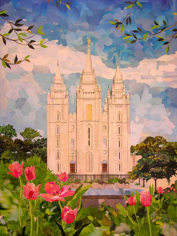 Salt Lake City Art Print featuring the mixed media Salt Lake City Temple by Robin Birrell