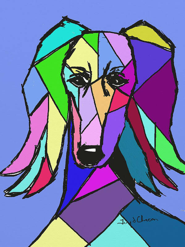 Ipad Painting Art Print featuring the painting Saluki Colors by Terry Chacon