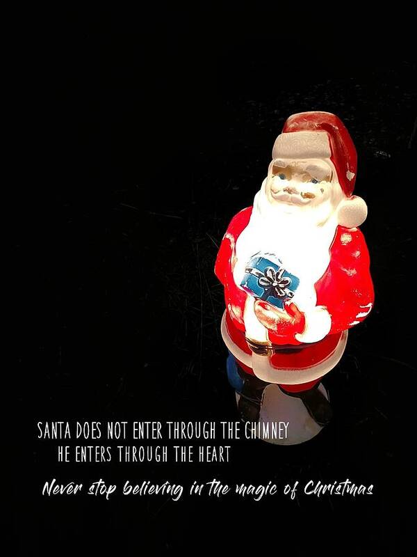 Believing Art Print featuring the photograph SANTA TRUTHS quote by Jamart Photography