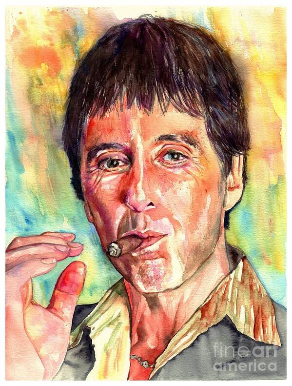 Al Pacino Art Print featuring the painting Scarface by Suzann Sines