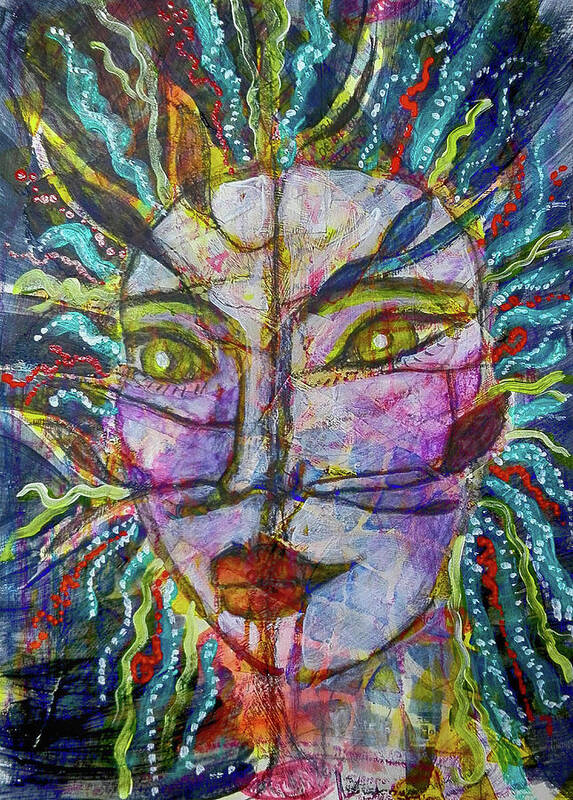 Warrior Art Print featuring the mixed media Scarred Beauty by Mimulux Patricia No