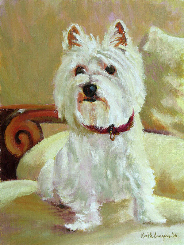 Pet Art Print featuring the painting Schatzie by Keith Burgess