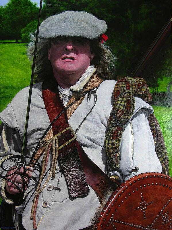 Scotland Art Print featuring the painting Scottish soldier of the Sealed Knot at the Ruthin Seige Re-enactment by Harry Robertson