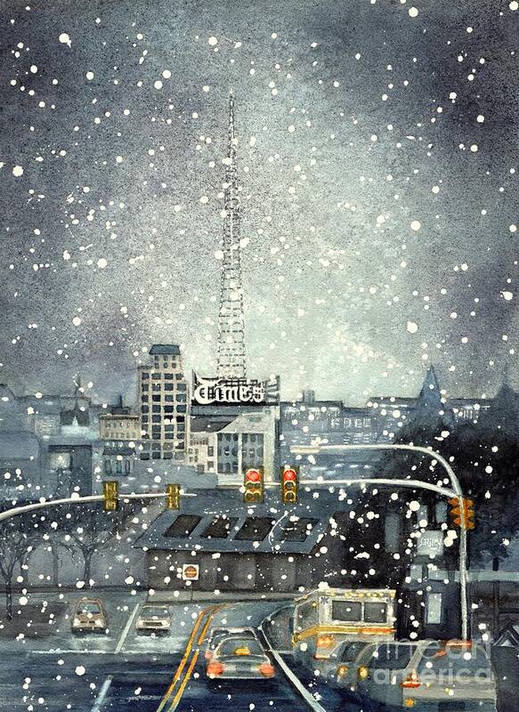 Scranton Pa Art Print featuring the painting Scranton Times - Auld Lang Syne by Janine Riley