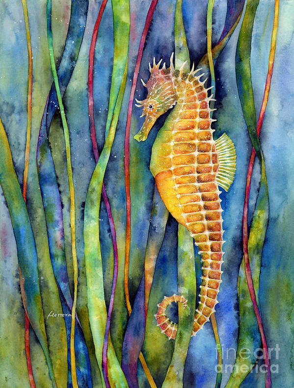 Seahorse Art Print featuring the painting Seahorse by Hailey E Herrera