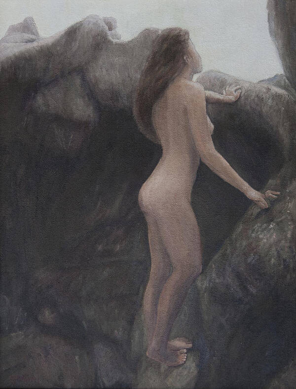 Nude Art Print featuring the painting Secret Place by Masami Iida