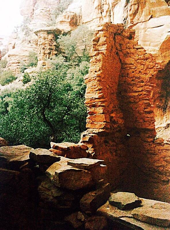 Sedona Art Print featuring the photograph Sedona Red Rocks Ruins by Ellen Levinson