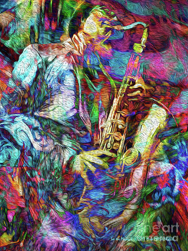 Music Art Print featuring the mixed media See the Music 5 by Mike Massengale