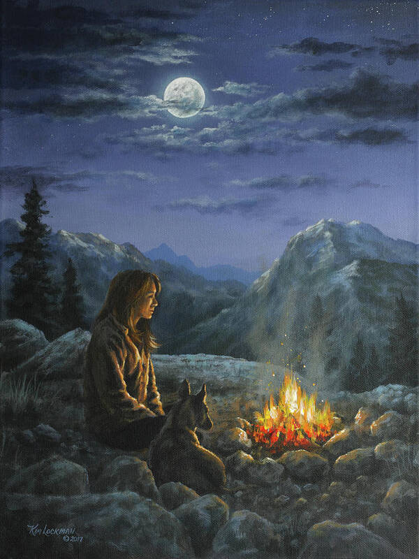 Woman Art Print featuring the painting Seeking Solace by Kim Lockman