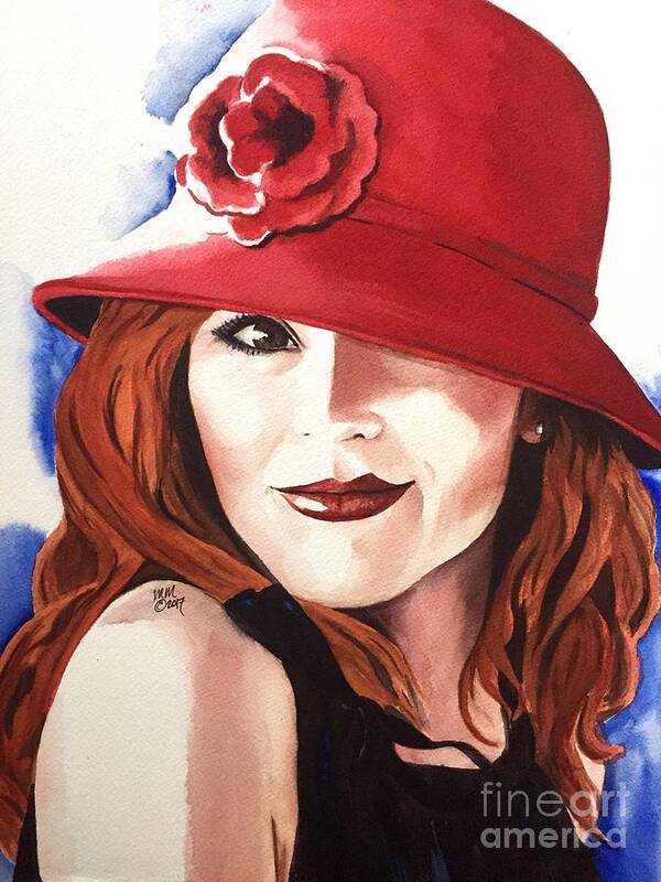 Redhead. Red Hair Art Print featuring the painting Self Portrait by Michal Madison