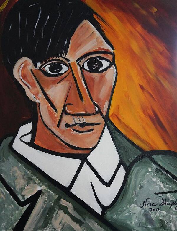 Picasso Art Print featuring the painting Self Portrait Of Picasso by Nora Shepley