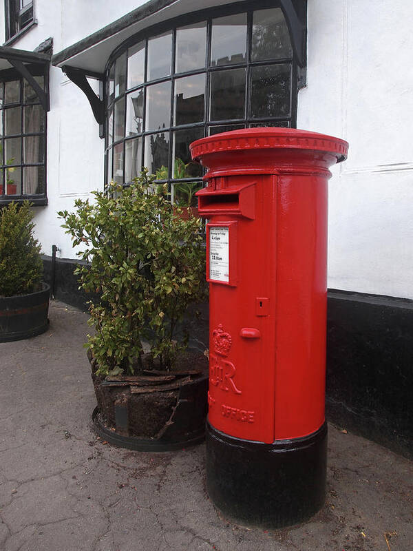 British Post Box Art Print featuring the photograph Send A Message Home - Royal Mail Post Box by Gill Billington