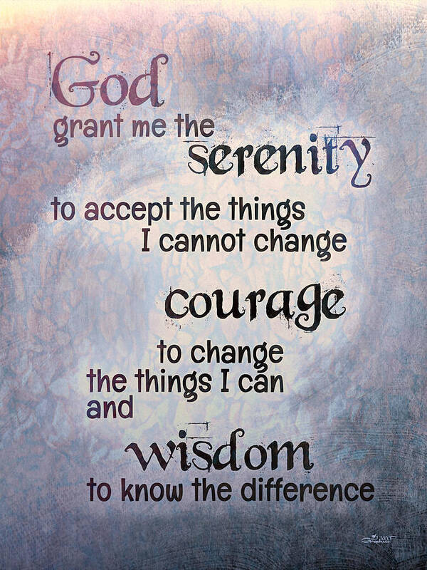 Fine Art Print featuring the digital art Serenity Prayer by Jutta Maria Pusl