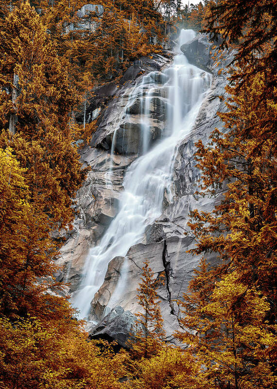 Shannon Falls Art Print featuring the photograph Shannon Falls - Indian Summer by Stephen Stookey
