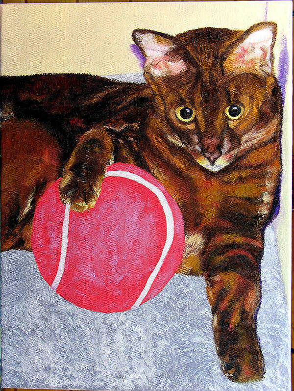 Cat Art Print featuring the painting Simon by Stan Hamilton