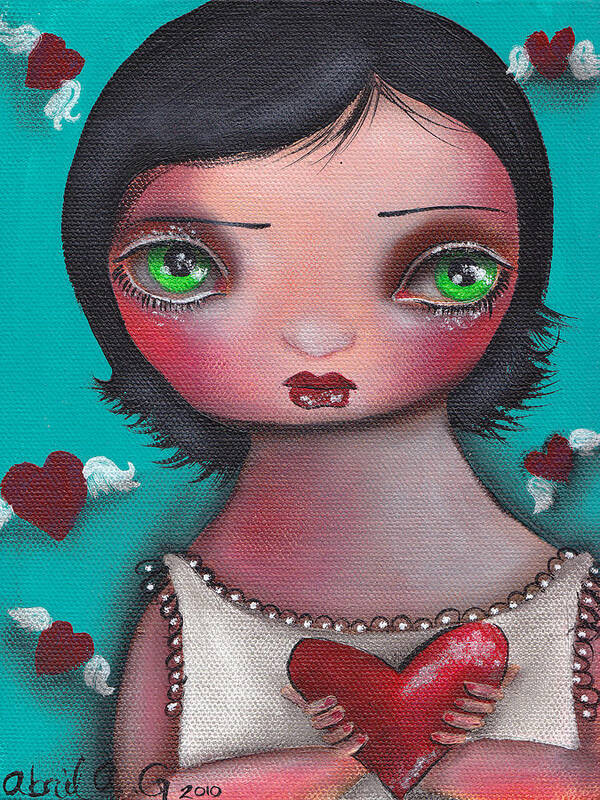Hearts Art Print featuring the painting Sin Nombre by Abril Andrade
