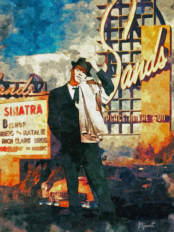 Frank Sinatra Art Print featuring the digital art Sinatra at Sands by Kai Saarto