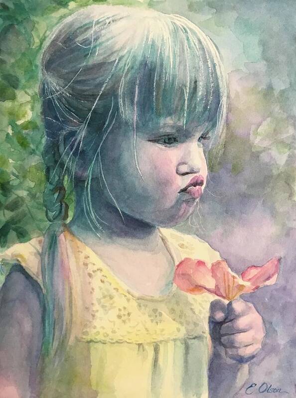 Portrait Art Print featuring the painting Sniff by Emily Olson
