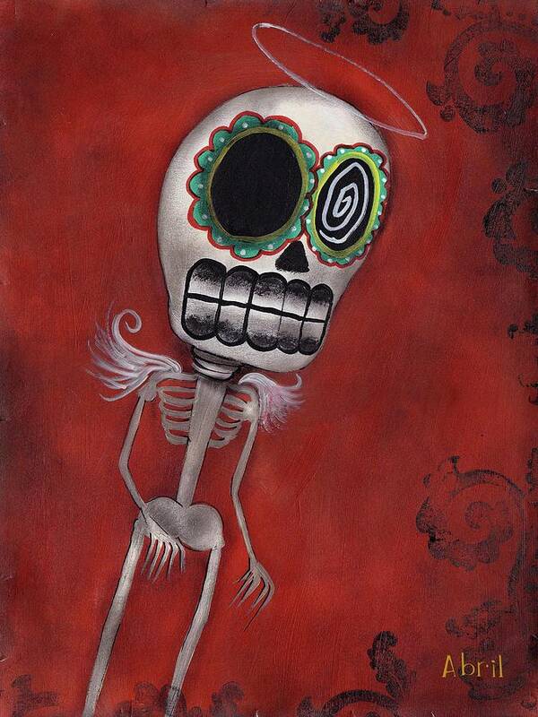 Day Of The Dead Art Print featuring the painting Solo Angel by Abril Andrade