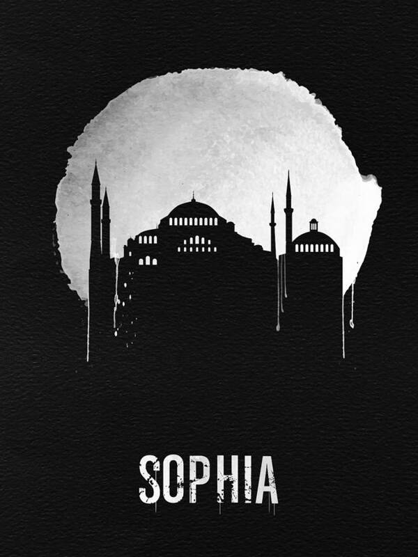Sophia Art Print featuring the digital art Sophia Landmark Black by Naxart Studio