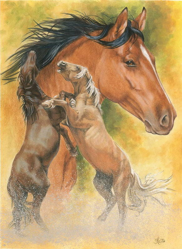 Mustang Art Print featuring the mixed media Spanish Mustang by Barbara Keith